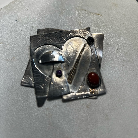 Sterling Silver Artisan Brooch-Pin - Picture 2 of 4